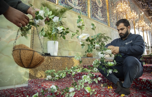 تزيين الصحن العباسي لأستقبال شهر شعبان