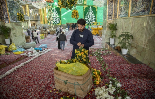 تزيين الصحن العباسي لأستقبال شهر شعبان 
