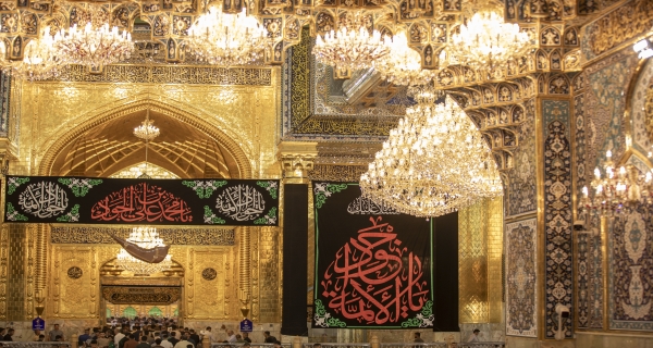  رايات الحزن بإستشهاد الإمام الجواد (ع) في العتبة العباسية المقدسة