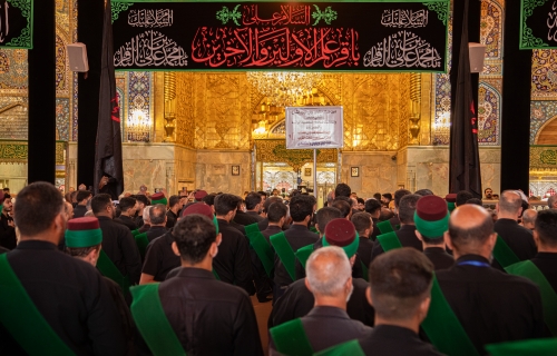  أجواء الحزن بإستشهاد الإمام الباقر (ع) في العتبة الحسينية المقدسة